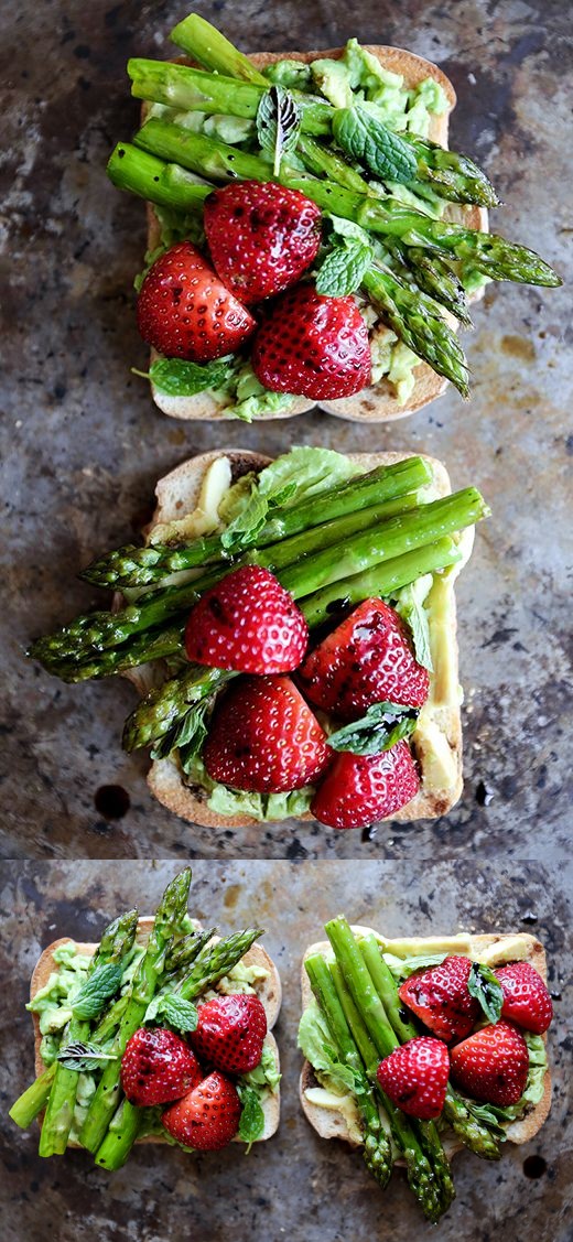 Avocado Toast with Asparagus and Strawberries