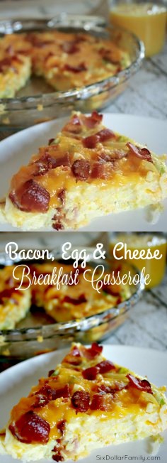 Bacon, Egg & Cheese Breakfast Casserole