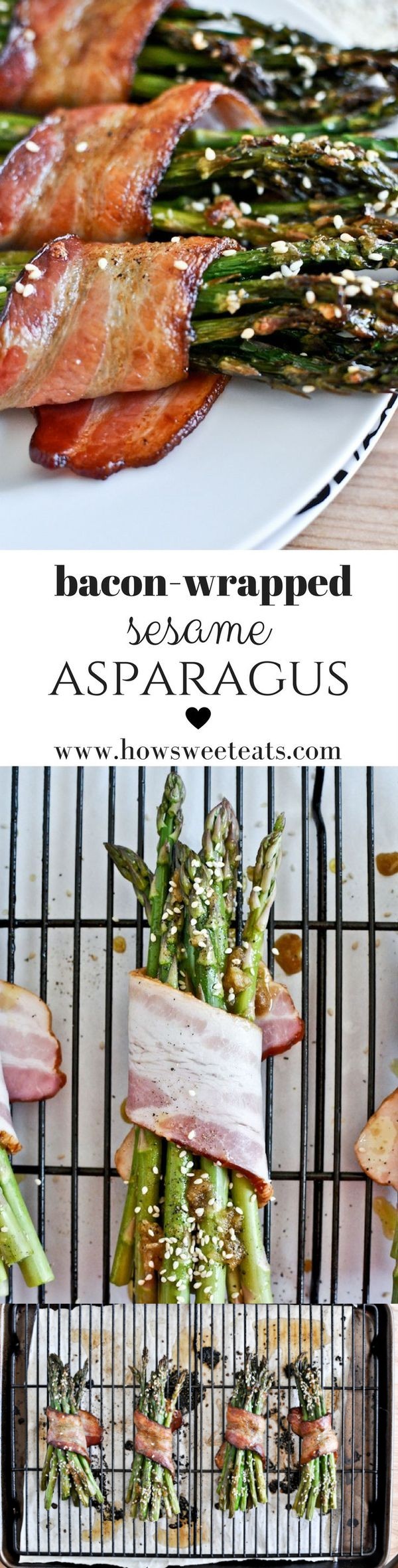 Bacon Wrapped Caramelized Sesame Asparagus