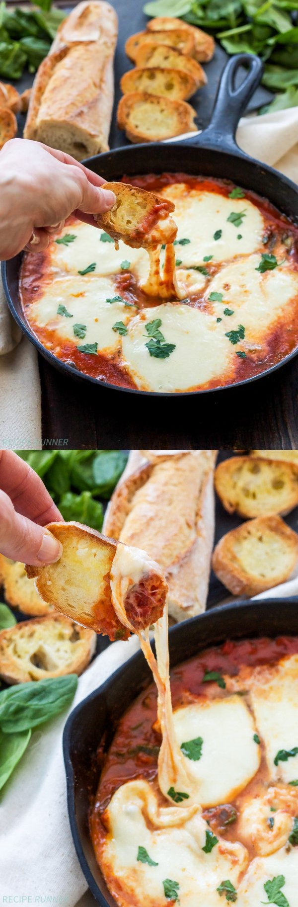 Baked Mozzarella and Marinara Dip