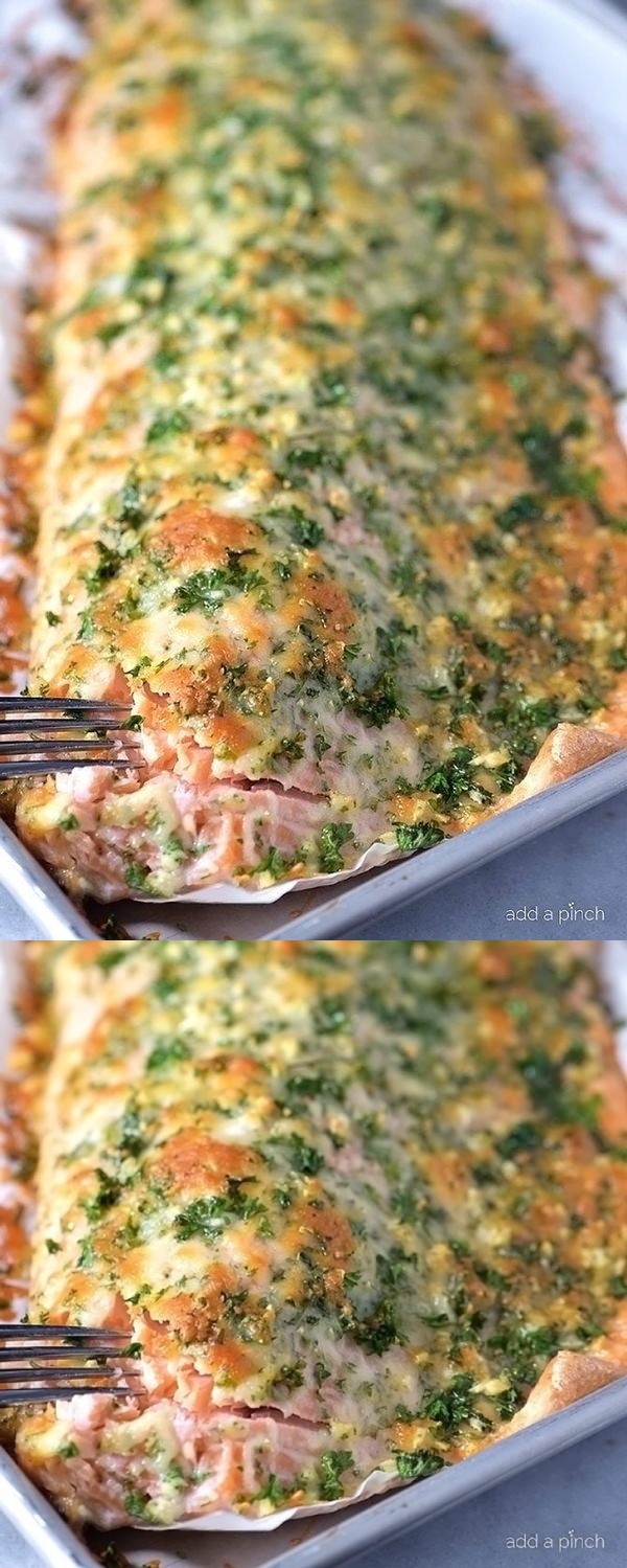 Baked Salmon with Parmesan Herb Crust