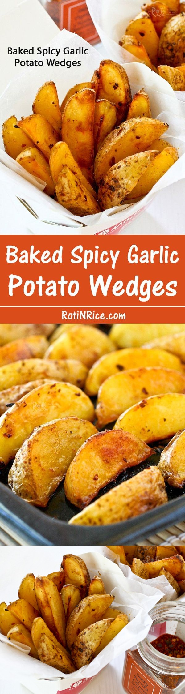 Baked Spicy Garlic Potato Wedges