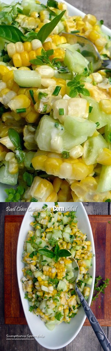 Basil Chive Cucumber & Corn Salad