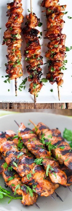 Beer and Honey BBQ Chicken Skewers