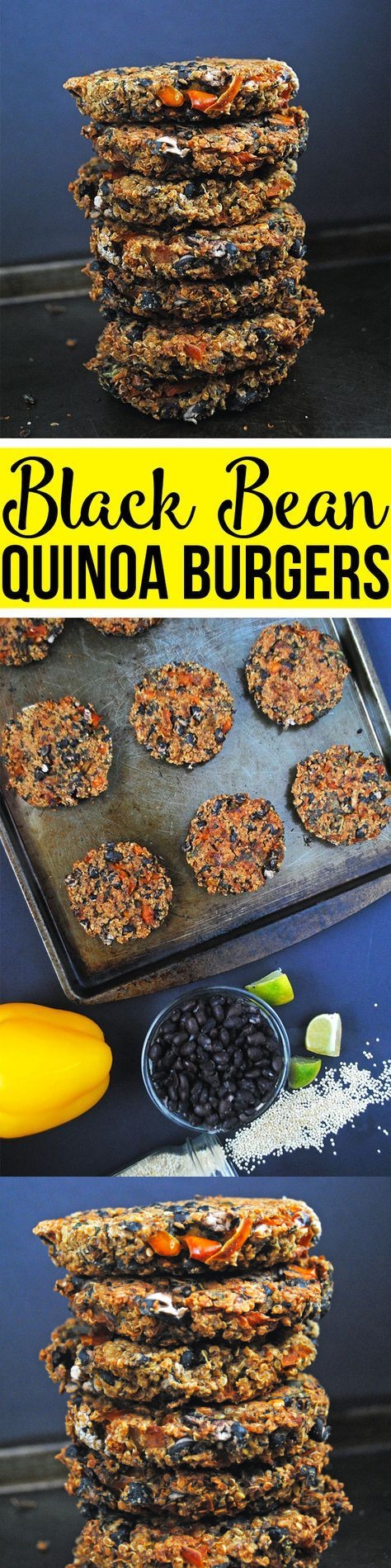 Black Bean Quinoa Burgers (vegan + gluten-free