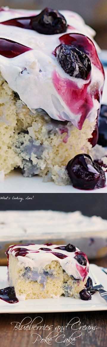 Blueberries and Cream Poke Cake