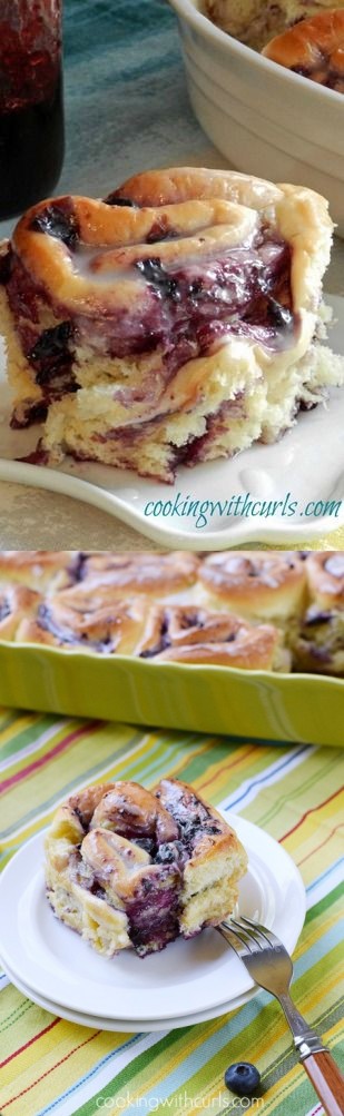 Blueberry Sweet Rolls with Lemon Glaze