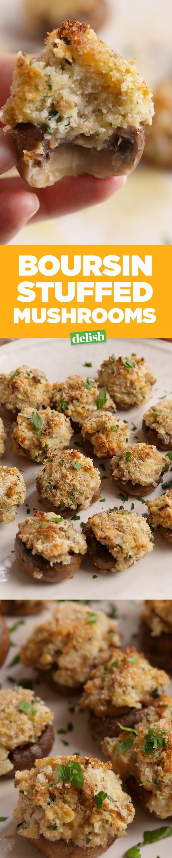 Boursin-Stuffed Mushrooms