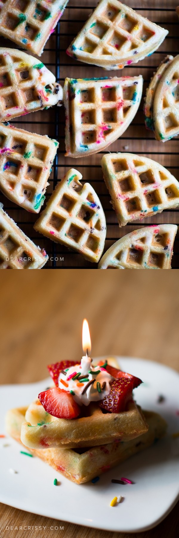 Cake Batter Birthday Waffles