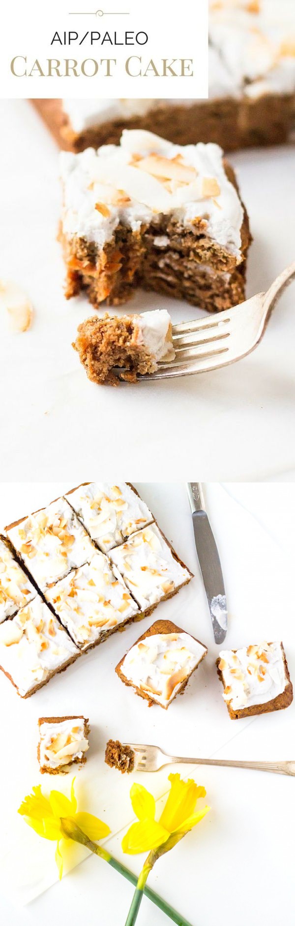 Carrot Cake with Whipped Coconut Frosting (AIP, Paleo