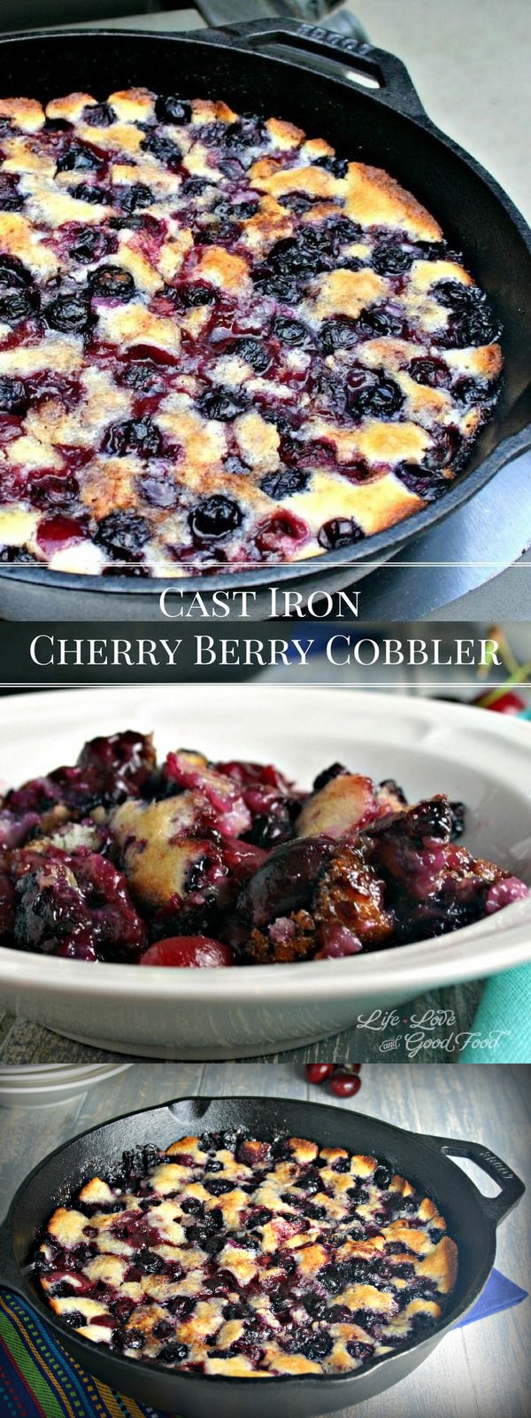 Cast Iron Cherry-Berry Cobbler