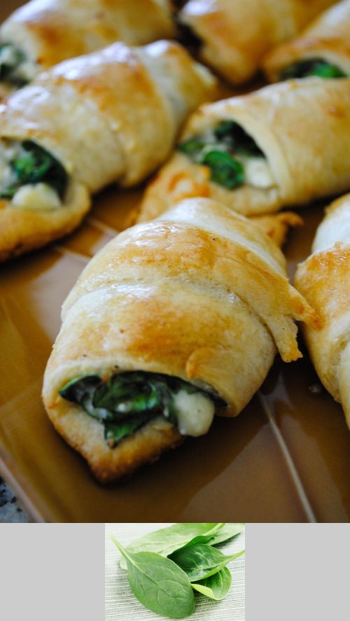 Cheesy Spinach Crescent Rolls