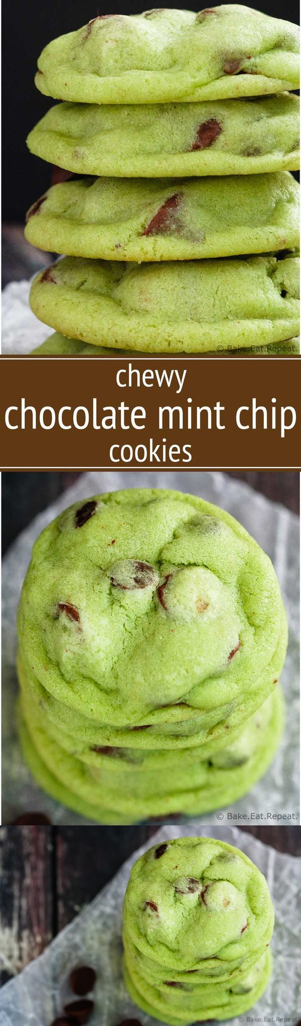 Chewy Chocolate Mint Chip Cookies