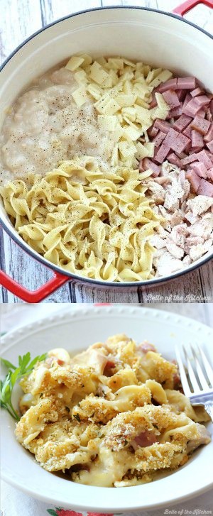 Chicken Cordon Bleu Noodle Bake