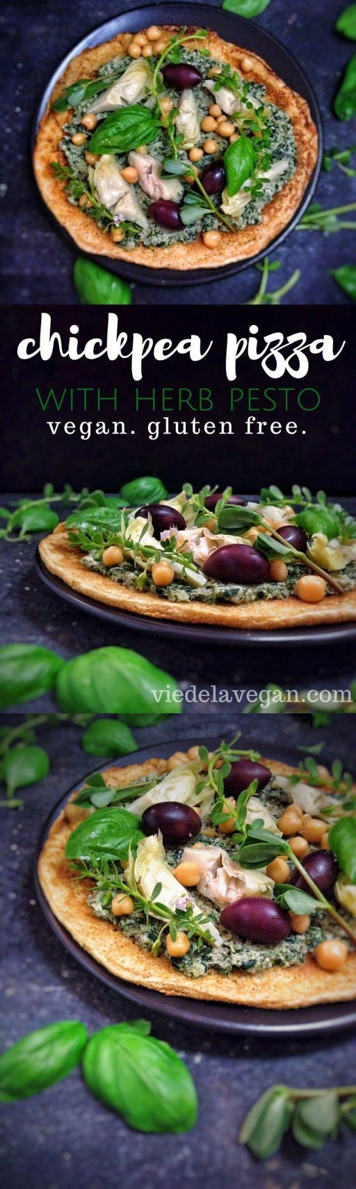 Chickpea Pizza With Herb Pesto