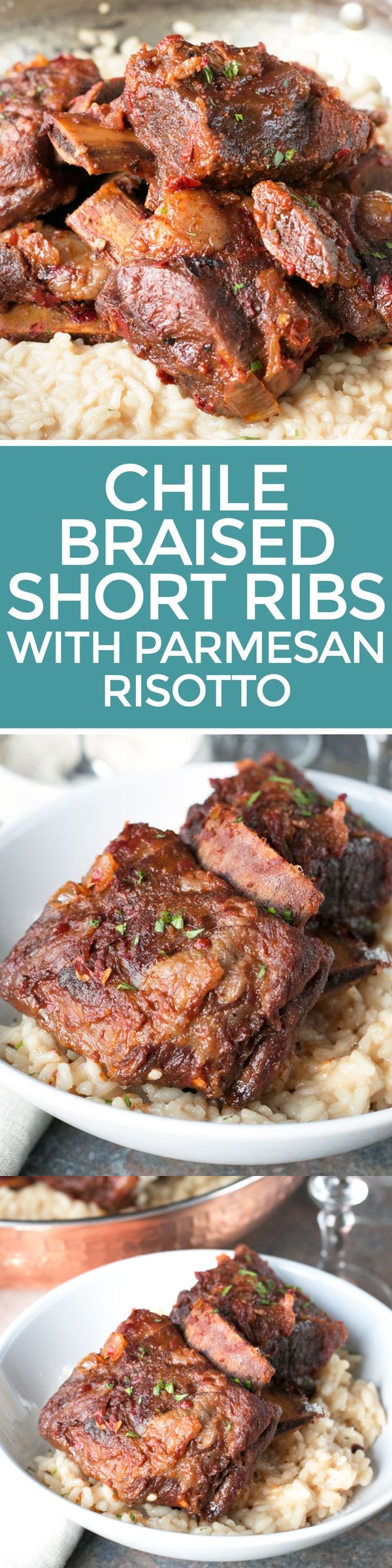 Chile Braised Short Ribs with Parmesan White Wine Risotto