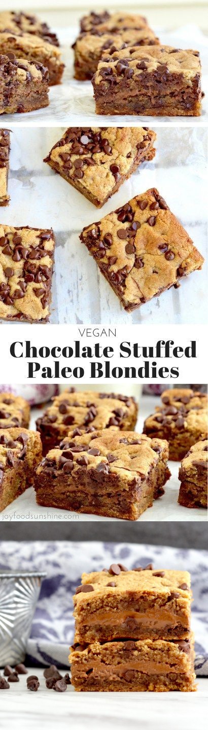 Chocolate Stuffed Paleo Blondies