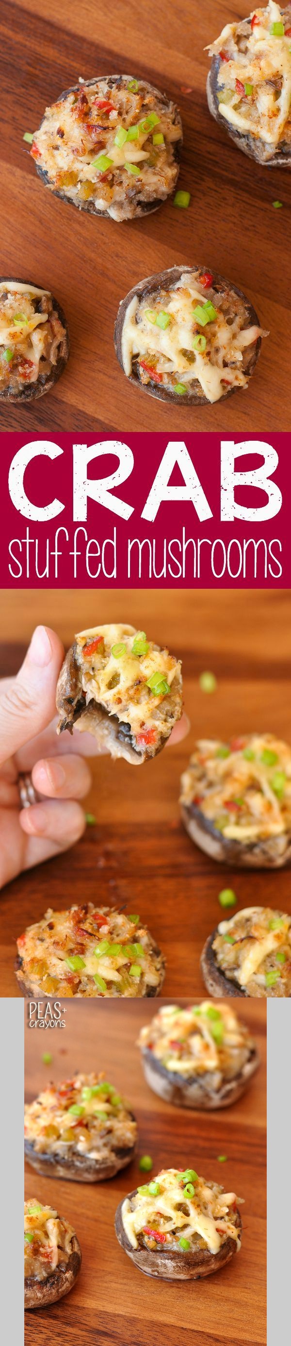 Crab Stuffed Mushrooms with Garlic and Gouda