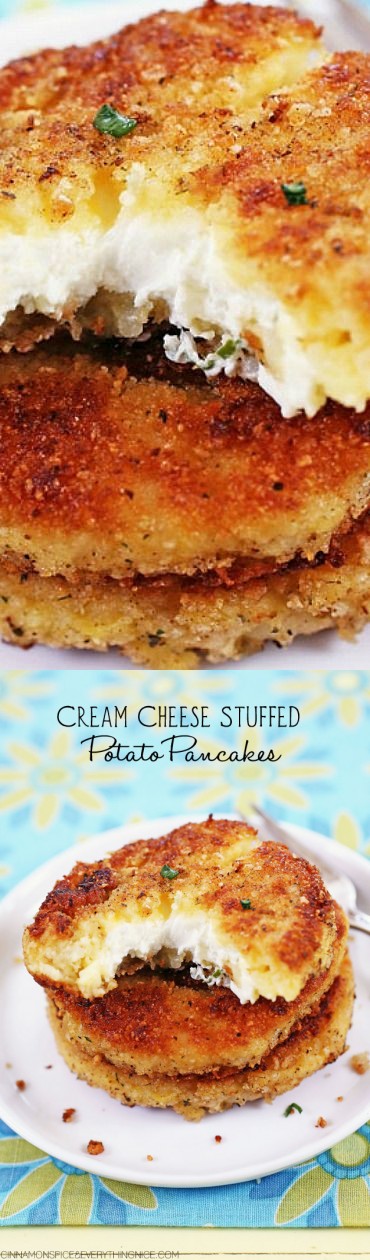 Cream Cheese Stuffed Potato Pancakes