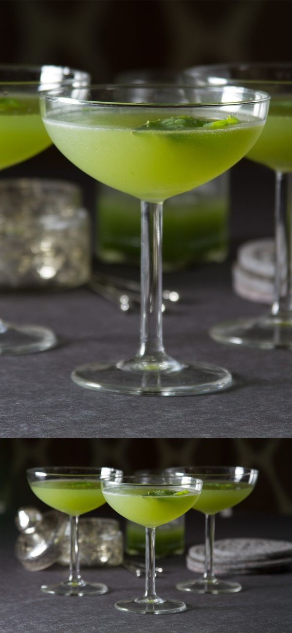 Cucumber Basil Gimlet Cocktail