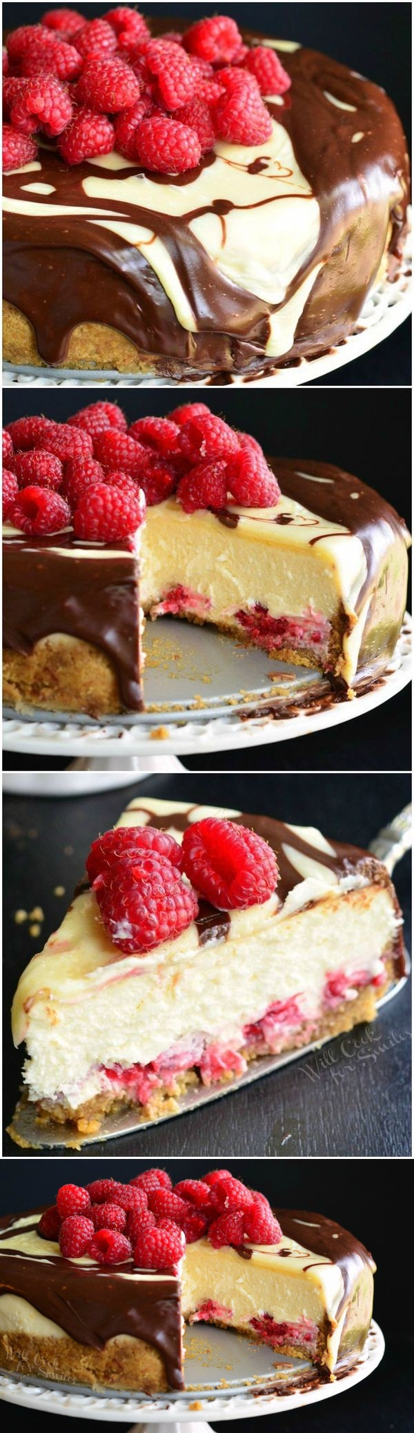 Double Chocolate Ganache and Raspberry Cheesecake