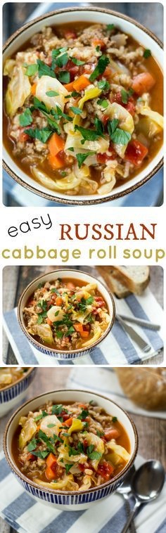 Easy Russian Cabbage Roll Soup