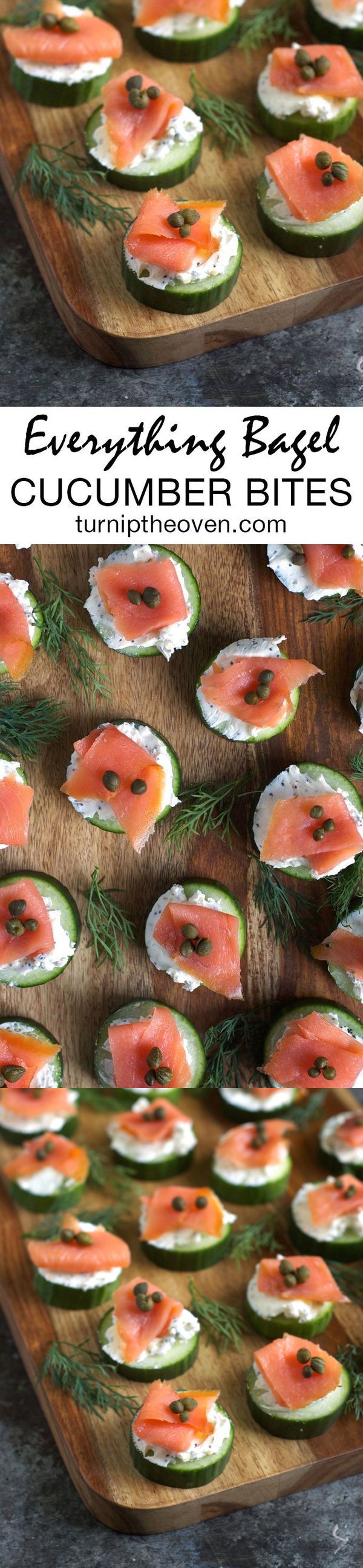 Everything Bagel Cucumber Bites with Smoked Salmon