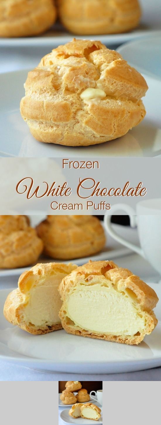 Frozen White Chocolate Cream Puffs