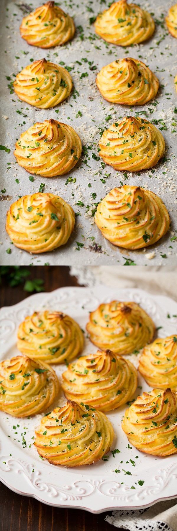 Garlic Parmesan Duchess Potatoes