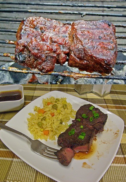 Grilled Apple Cinnamon Marinated Venison Steak