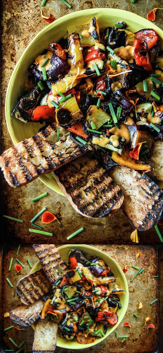 Grilled Vegetable Salad with Roasted Tomato Vinaigrette