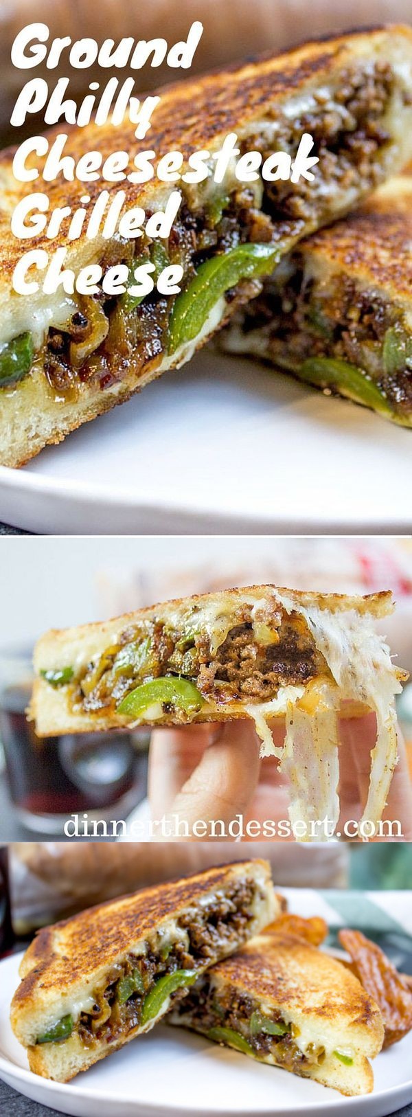 Ground Philly Cheesesteak Grilled Cheese