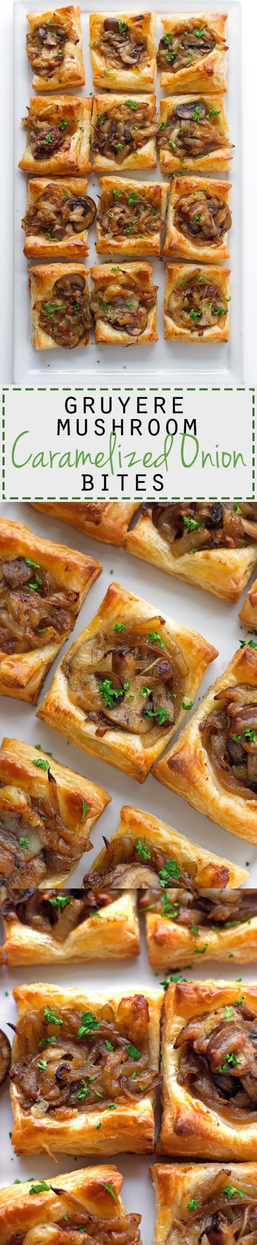 Gruyere, Mushroom, & Caramelized Onion Bites