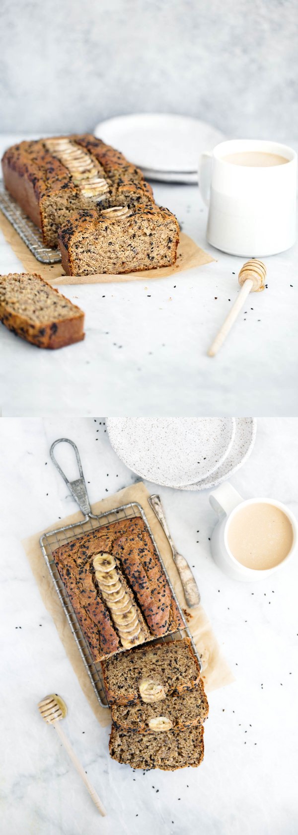 Healthy Honey Flax Tahini Banana Bread