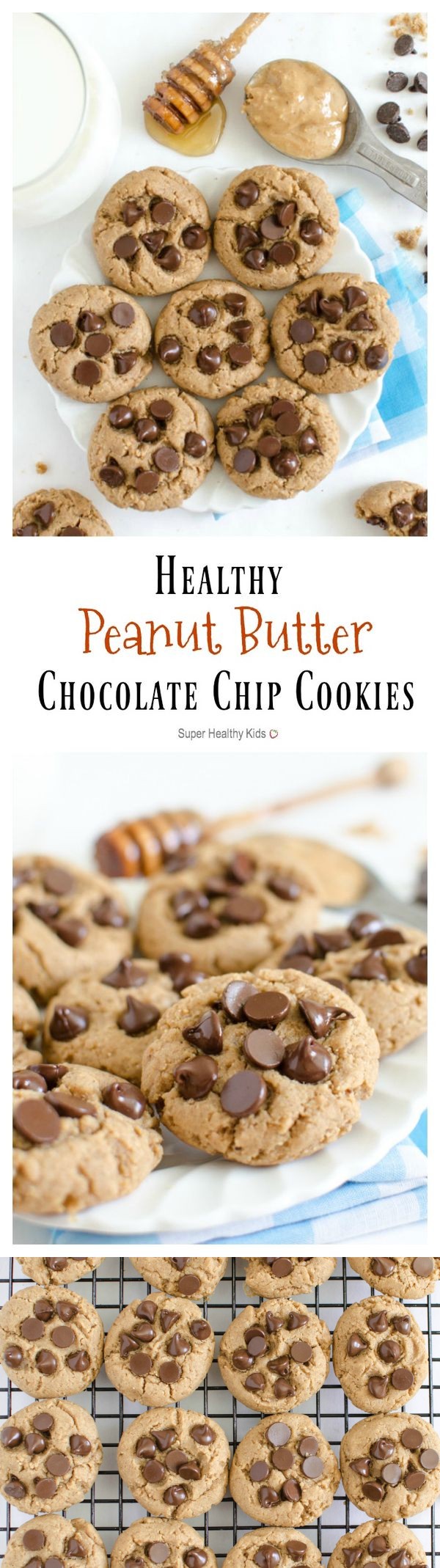 Healthy Peanut Butter Chocolate Chip Cookies