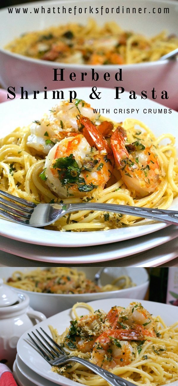 Herbed Shrimp and Pasta with Crispy Crumbs