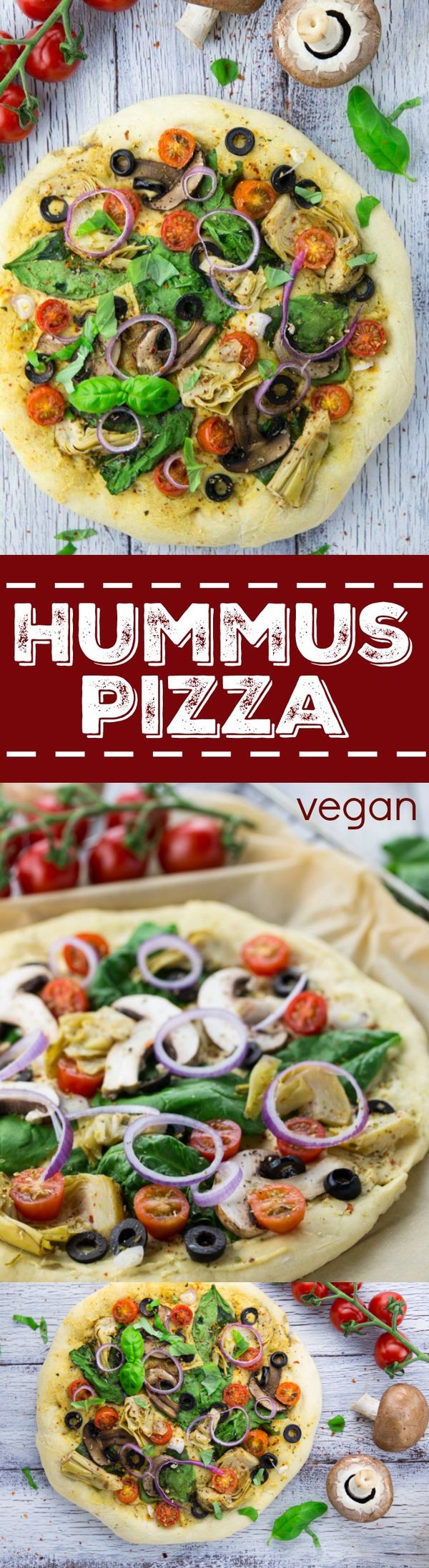 Hummus Pizza with Veggies