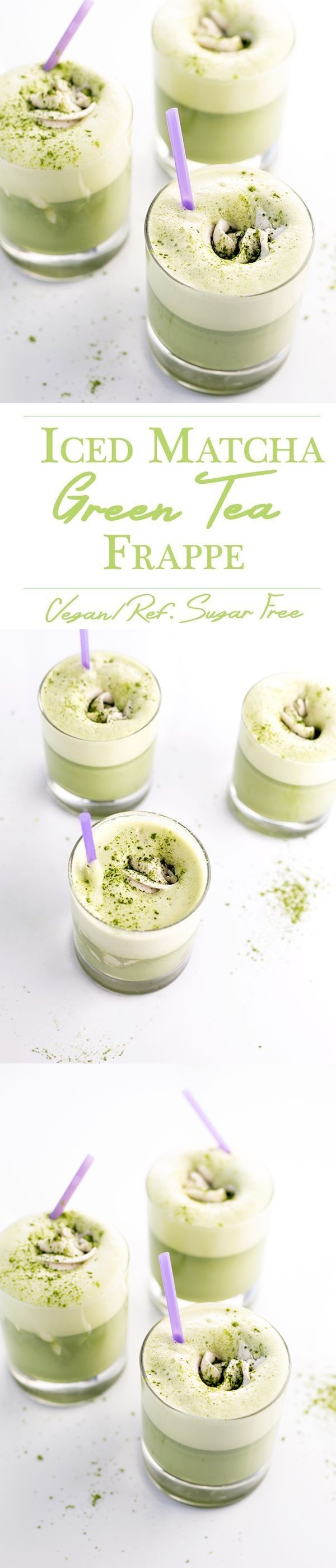 Iced Matcha Green Tea Frappé with Coconut Whip