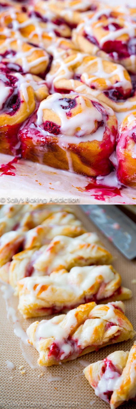 Iced Raspberry Danish Braids