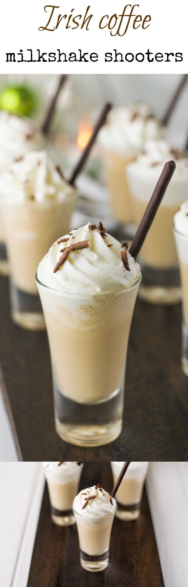 Irish coffee milkshake shooters