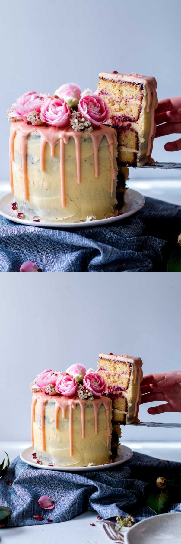 Lemon, Almond & Raspberry Layer Cake