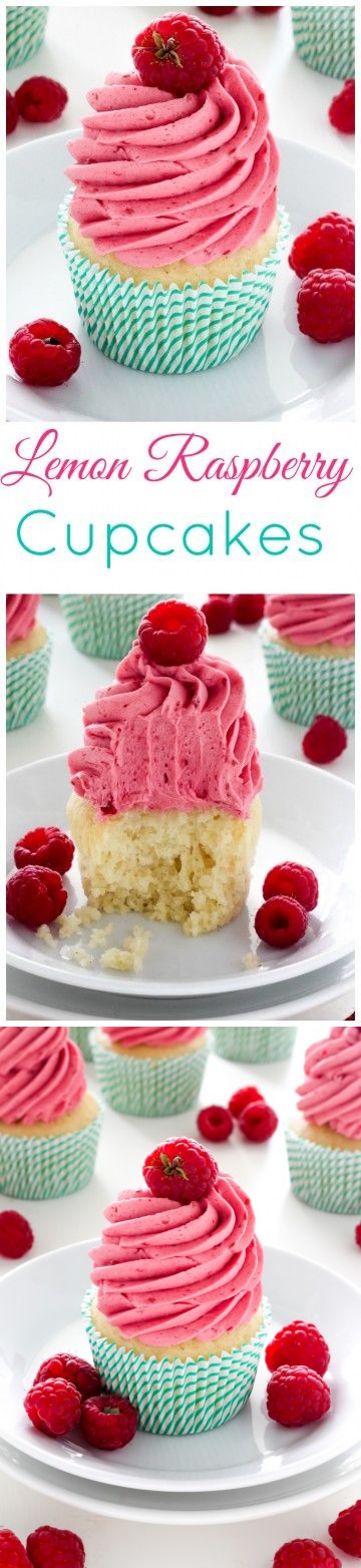 Lemon Cupcakes with Raspberry Buttercream