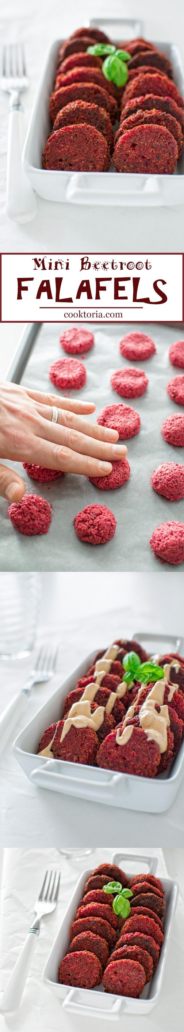 Mini beetroot falafels