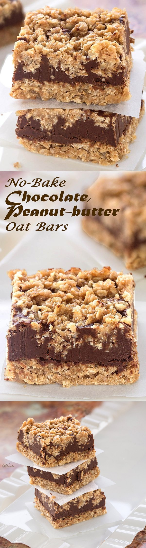 No-Bake Chocolate, Peanut-butter Oat Bars
