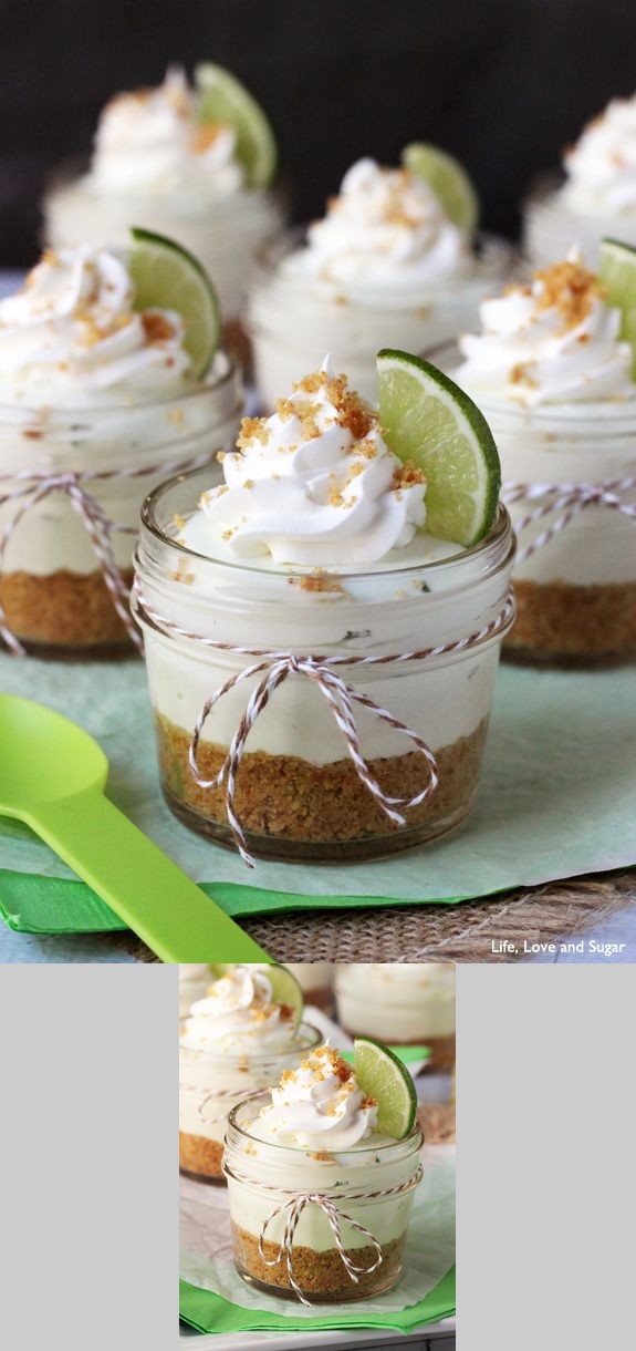 No Bake Key Lime Cheesecake in a Jar