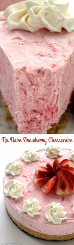 No Bake Strawberry Cheesecake