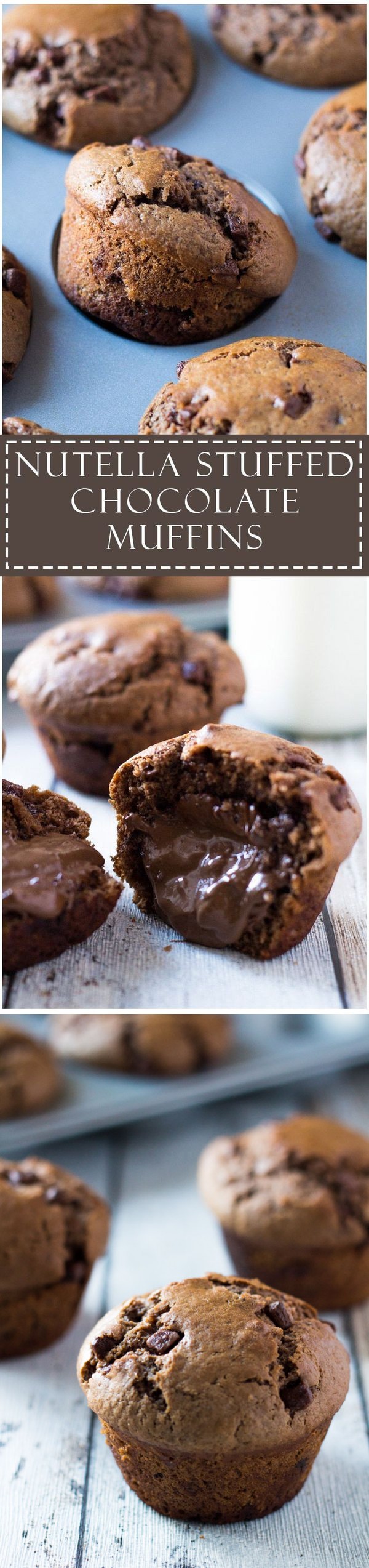 Nutella Stuffed Double Chocolate Muffins