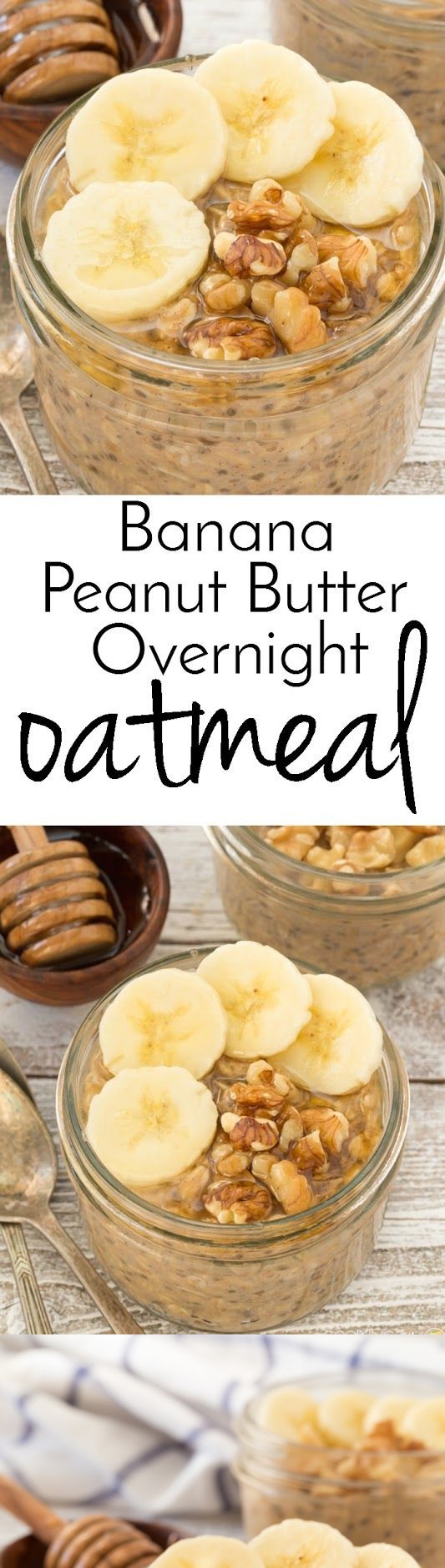 Overnight Banana Peanut Butter Oatmeal