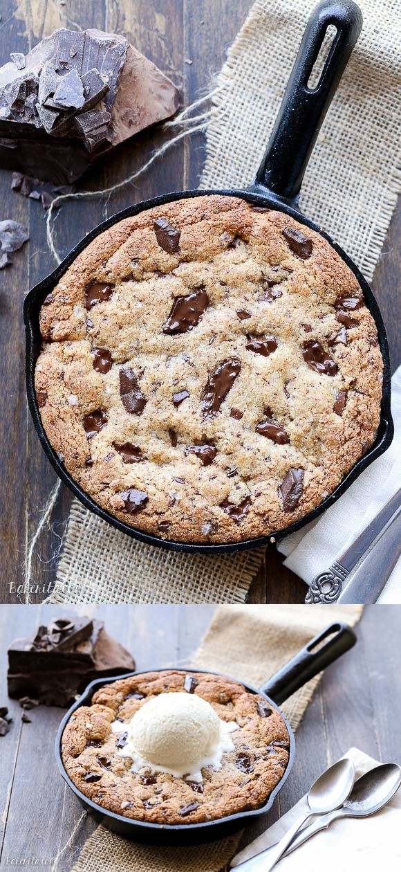 Paleo Chocolate Chip Skillet Cookie