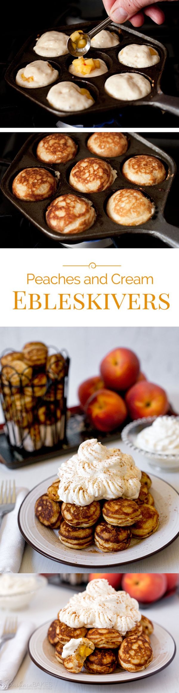 Peaches and Cream Ebleskivers